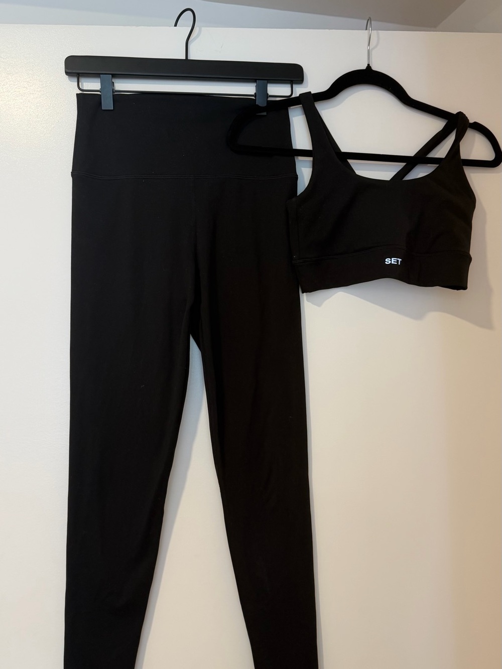 SET Active Black Strappy Sports Bra and High-Waist Leggings